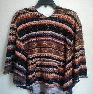 Woman's poncho sweater hoodie